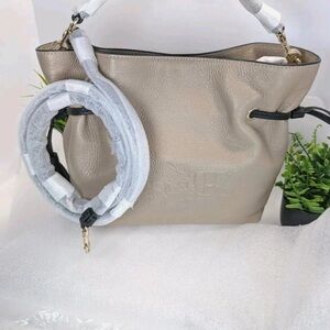 Coach Leather Andy Taupe/Black Crossbody Bag -Brand New!